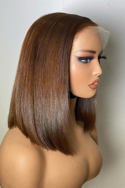 Dark Brown HD Full Lace BoB Wigs Human Hair