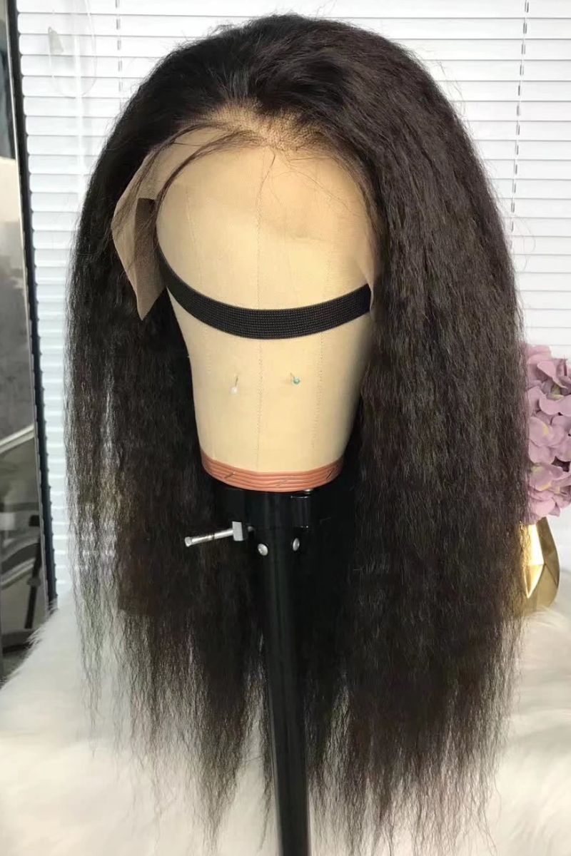 Kinky Straight Human Hair Full Lace Wig