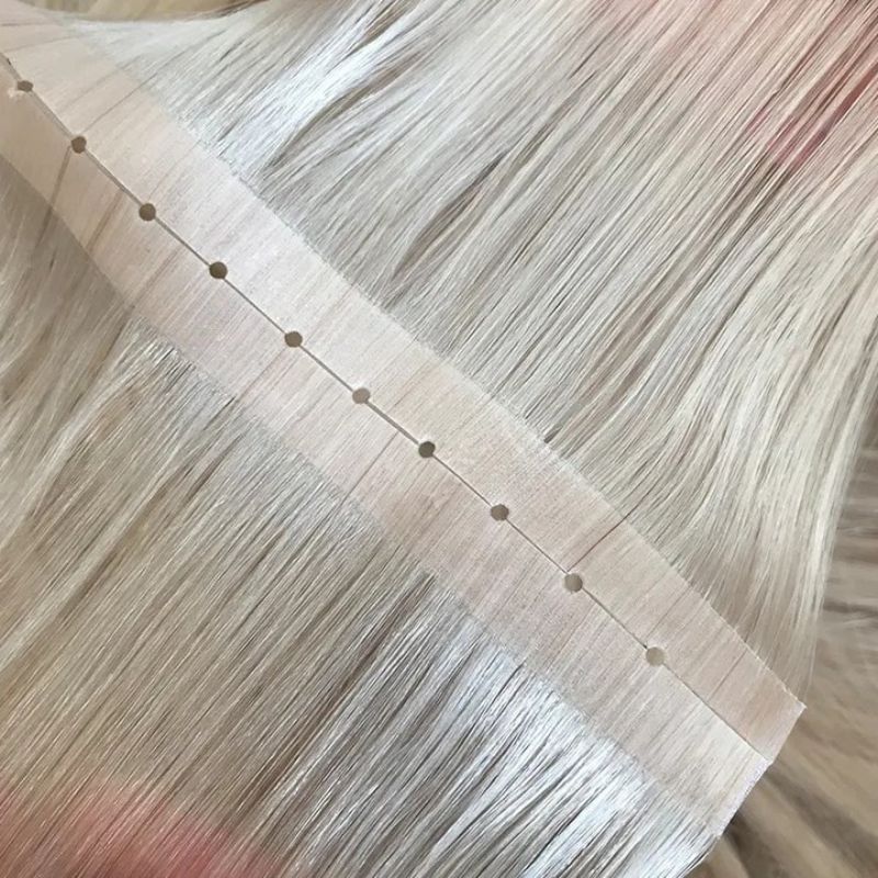 platinum-ash-blonde-tape-extensions-with-hole