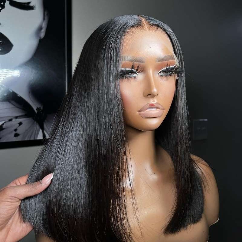 Jet Black Blunt Cut BoB Wig Human Hair